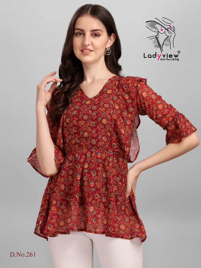 Ladyview Gorgeous Printed Designer Western Wear Wholesale Ladies Top